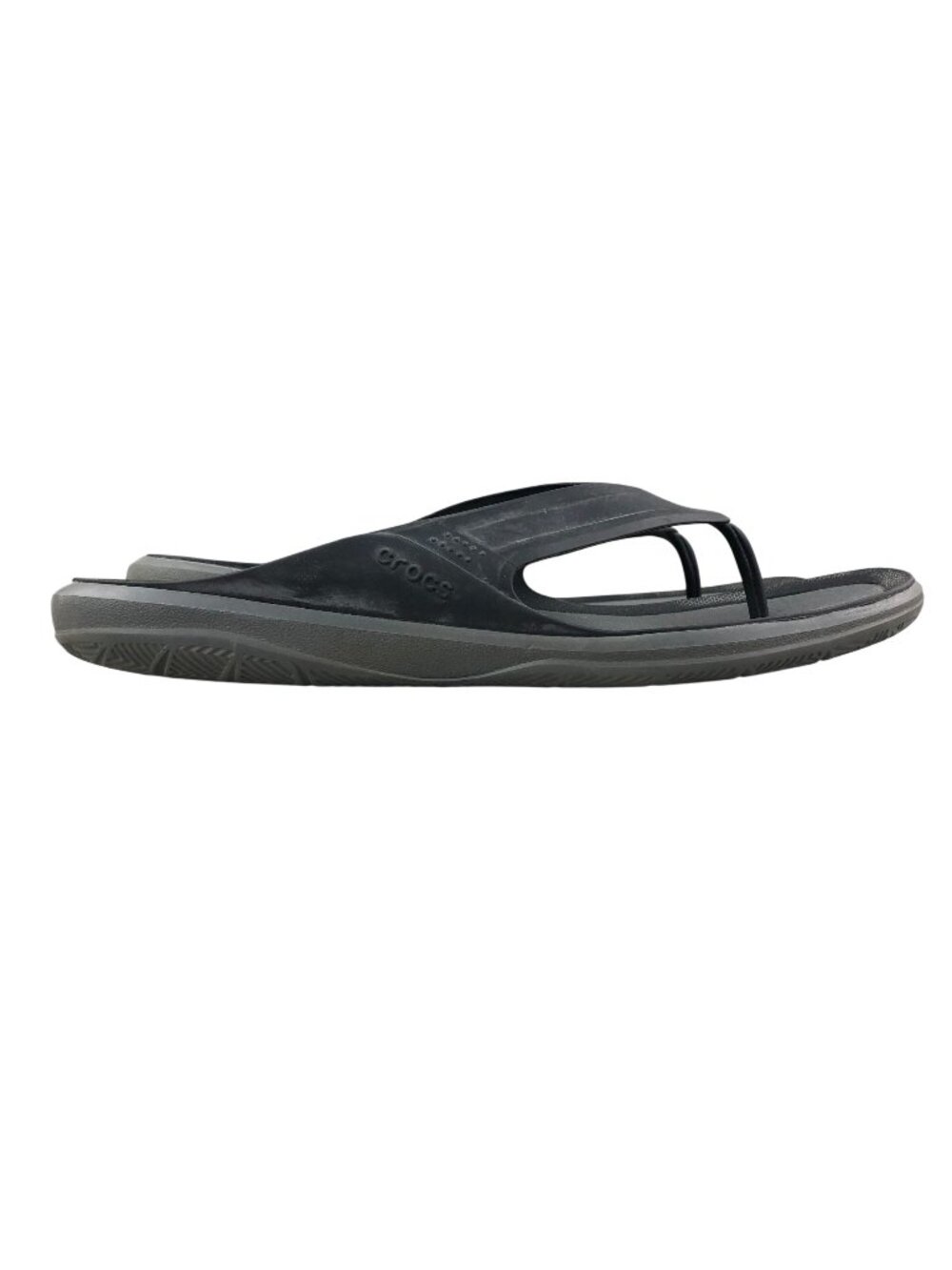 Crocs Men's Size 13 Swiftwater Wave Flip Flops Black Open Toe Slip On Sandals